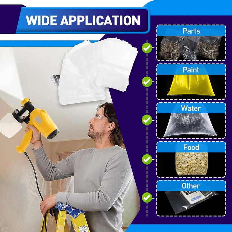 KOTESLLOE Wagner Paint Sprayer Parts - 100 Pieces Sprayer Bags, 7.8'' x 11.8'' Cup Liners, Transparent Spray Gun Canisters - Image 3